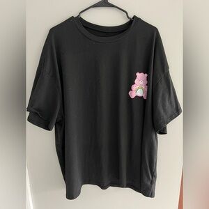 Care Bears Graphic Tee Black Oversized Retro Cartoon T Shirt
